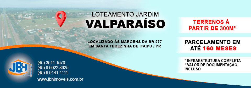 Loteamento ValParaíso, localizado as margens da br 277 em santa terezinha de itaipu - paraná.
